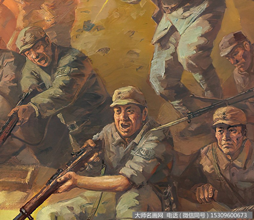 曹展云油画_抗日烽火