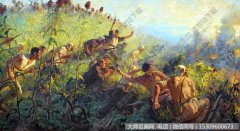 韦启美油画_青纱帐里游击队员逞英豪_高清大图下载