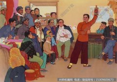 油画_红灯记-高举红灯打豺狼_高清大图下载