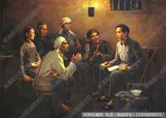 邓澍油画_毛泽东农村调查_高清大图下载