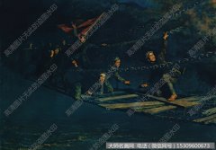 李宗津油画作品 强夺泸定桥 高清大图下载