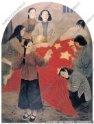 卢志强国画 绣红旗 高清大图下载