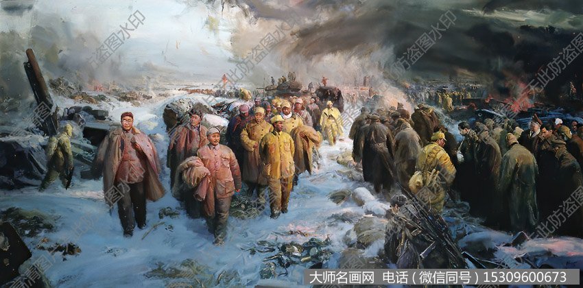 骆根兴油画,淮海战役解放战争