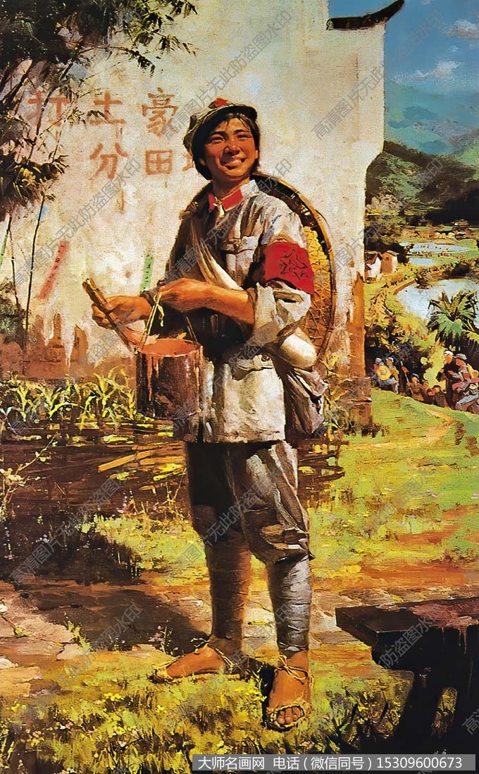 邱军油画作品 红军宣传员 高清大图下载2766x4465