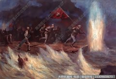 邱瑞敏油画 突破乌江战役 高清图下载