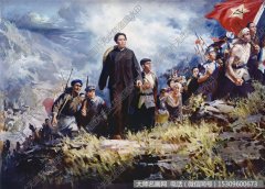 招炽挺油画_向井冈山进军_高清大图下载