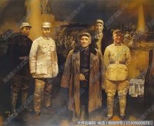 吴玉柱 渡江战役前线指挥部 高清油画下载