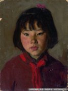 靳尚谊人物油画作品6 渭南女孩 超高清大图下载