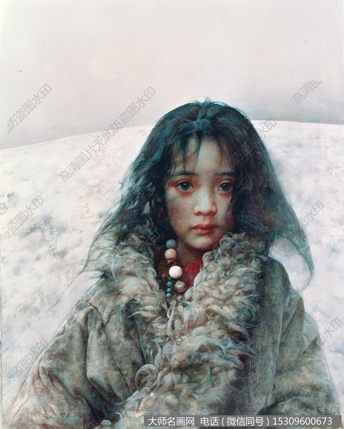 艾轩人物油画作品7 来自狼谷的孩子 高清图片下载