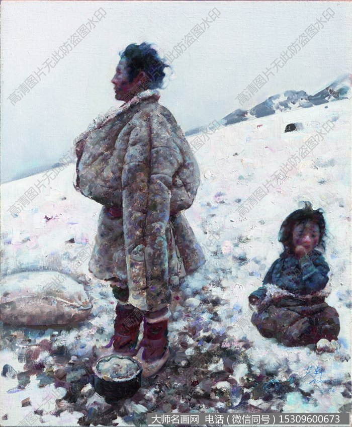 艾轩人物油画作品35 大雪山 高清图片下载