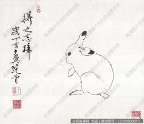 范曾国画作品18 兔 高清图片下载