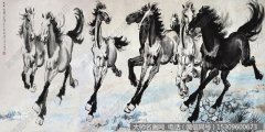 徐悲鸿国画作品42 八骏图 高清图片下载