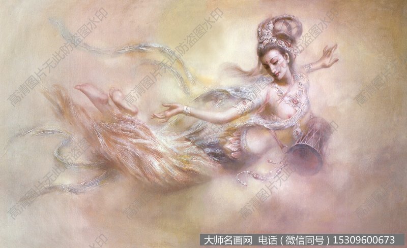 曾浩敦煌飞天油画作品46 高清图片下载