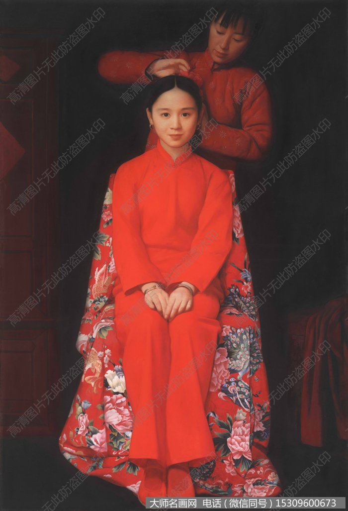 王沂东人物油画作品51 待嫁的新娘 高清图片下载