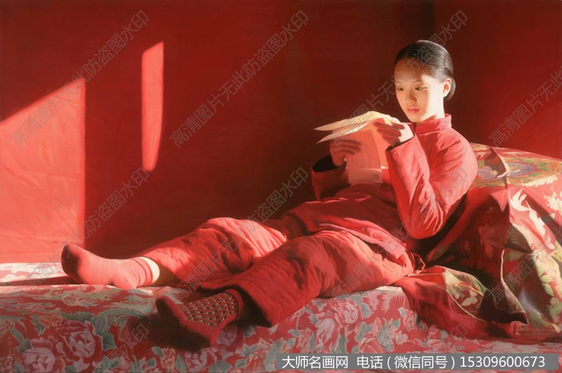 王沂东人物油画作品72 读信 高清图片下载