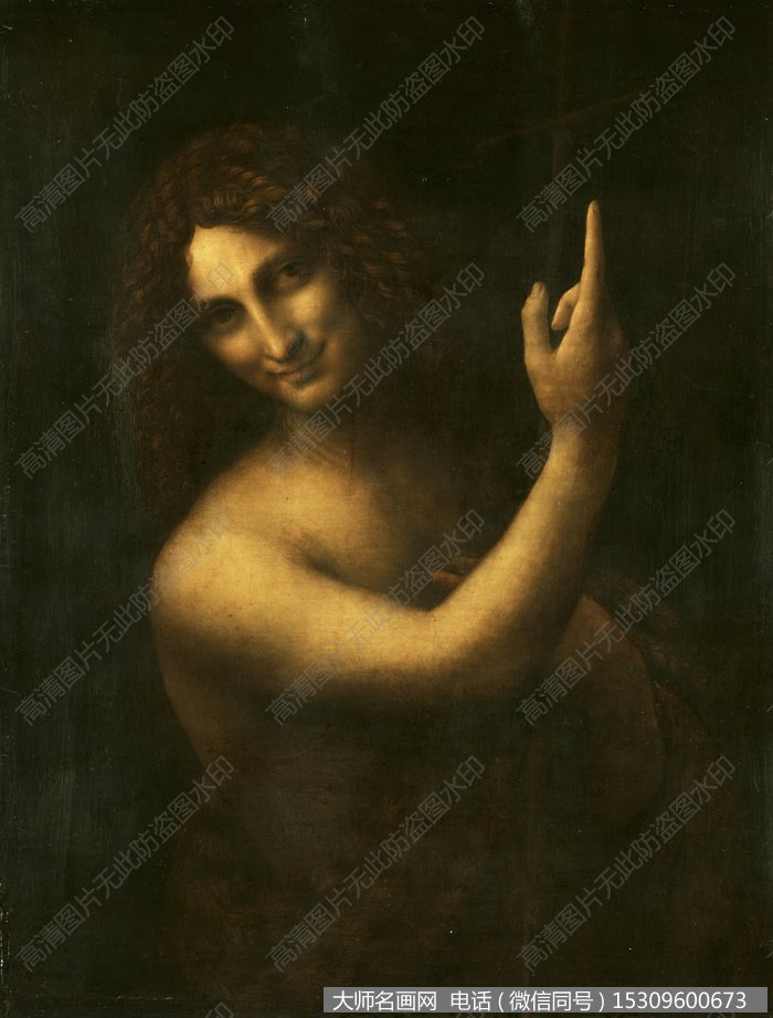 达芬奇的画85 施洗者圣约翰 高清油画大图下载