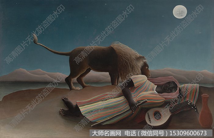 卢梭《睡着的吉普赛人》 作品油画43 大图下载