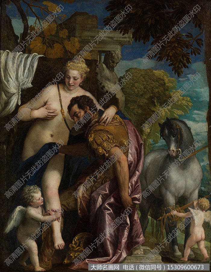 委罗内塞玛尔斯和维纳斯的爱 油画作品28高清大图下载