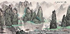 白雪石 漓江一曲千峰秀 国画作品高清大图82下载