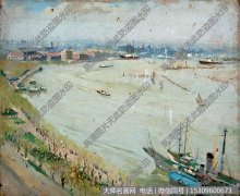 苏天赐 浦江船 油画作品高清大图41下载