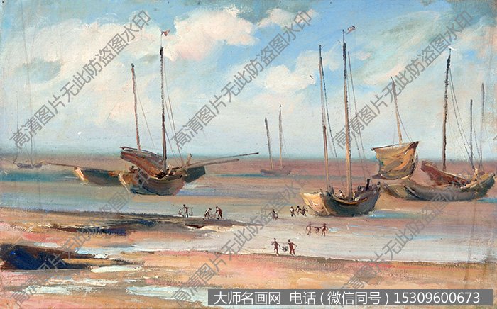 苏天赐 归渔 油画作品高清大图74下载