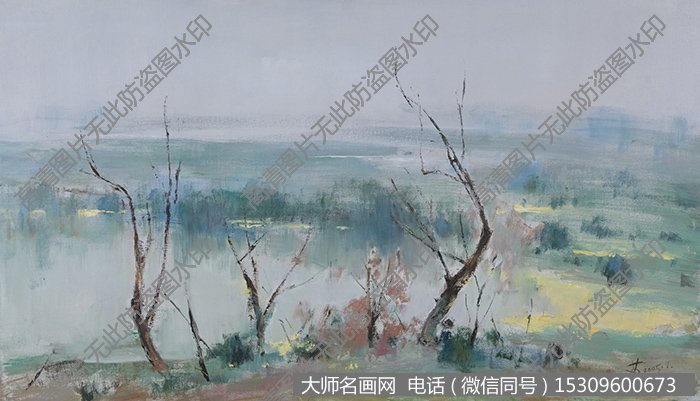 苏天赐名画 湖上春风 高清油画84下载