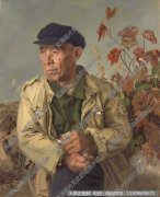 忻东旺《老年人物肖像》油画作品高清15下载