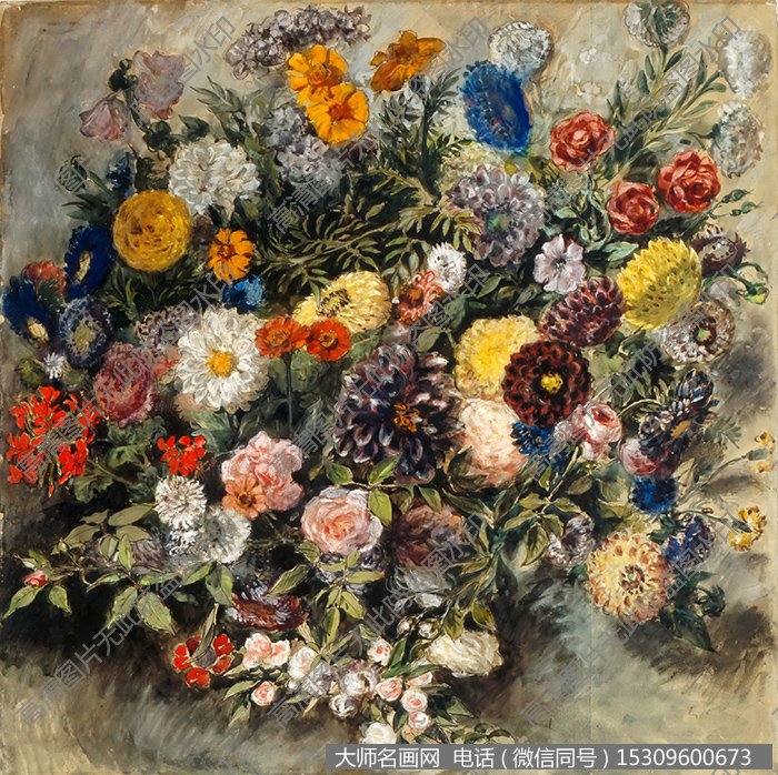 德拉克罗瓦静物花卉油画作品高清大图44下载