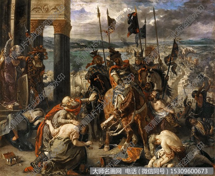 德拉克罗瓦 《十字军占领君士坦丁堡》名画作品油画大图65下载
