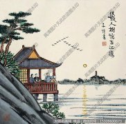 丰子恺名画 《想得故园今夜月 几人相忆在江楼》高清作品下载