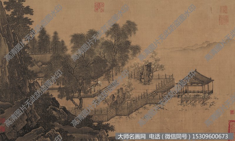 刘松年《四景山水图》超高清作品百度云网盘下载