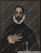 格列柯《手抚胸膛的贵族男人》高清名画作品下载
