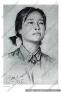 艾轩素描《女青年》高清名画作品下载