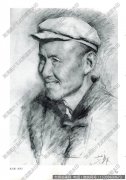 艾轩素描《老人头像》作品高清下载