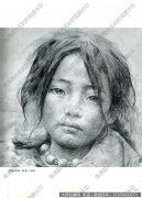 艾轩素描《藏族小姑娘(局部)》高清作品下载