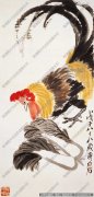 齐白石《公鸡与白菜》国画作品高清大图106下载