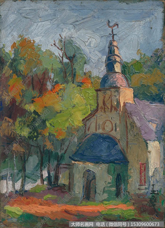 潘玉良《秋天的教堂》高清油画下载