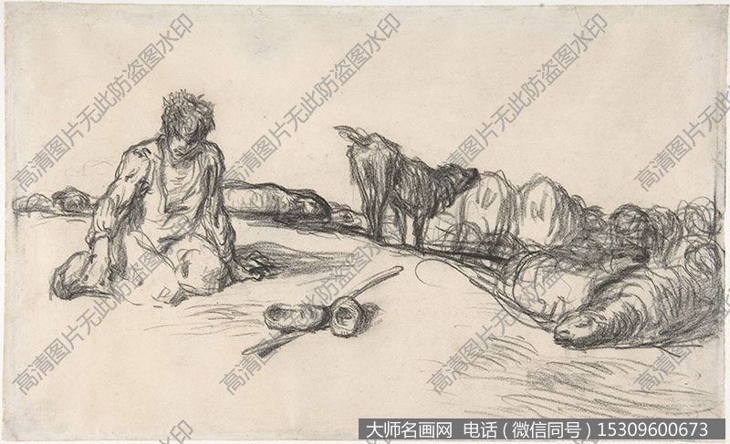 米勒 高清素描作品54下载