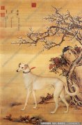 郎世宁作品《十犬图8-霜花鹞》高清大图下载