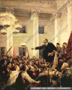 油画 列宁宣布苏维埃政权成立 高清大图下载